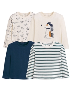 Комплект из четырех лонгсливов La Redoute синий Laredoute