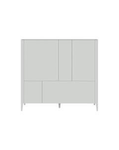 Шкаф три двери 2 ящика из бука высота 135 см белый So'home