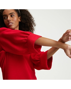 Платье прямое короткое из рельефного жаккарда красный La redoute collections