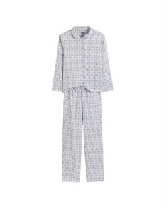 Пижама свободная с принтом в клетку и принтом сердечки синий Laredoute