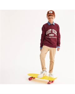 Свитшот из мольтона с круглым вырезом красный Laredoute