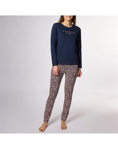 Хлопковая пижама с леггинсами Cocoeurico синий Laredoute