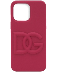 Dolce & Gabbana чехол для iPhone 14 Pro Max с тисненым логотипом, розовый Dolce&gabbana