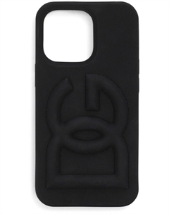 Dolce & Gabbana чехол для iPhone 14 Pro с тисненым логотипом, черный Dolce&gabbana
