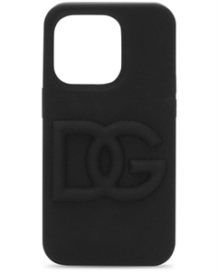 Dolce & Gabbana чехол для iPhone 14 Pro с тисненым логотипом, черный Dolce&gabbana