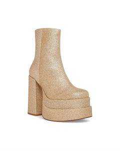 Ботинки женские Cobra Bootie кожаные блестящие на платформе, золотой Steve madden