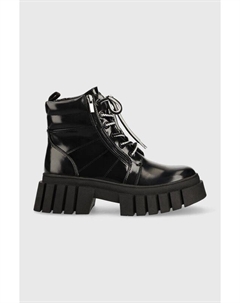 Женские ботинки лакированные на шнуровке, черный Steve madden