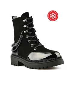 Женские повседневные ботинки черные на теплой подкладке Tendenz