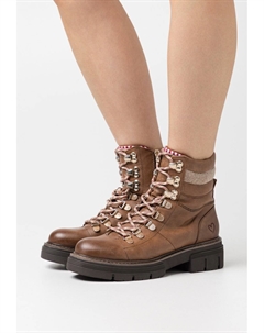 Ботильоны на платформе, коньяк Marco tozzi