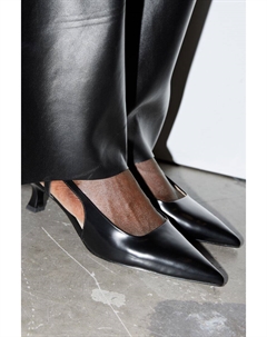 Кожаные туфли с ремешком на пятке, черный H&m