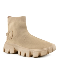 Женские ботинки бежевого цвета на платформе Tendenz