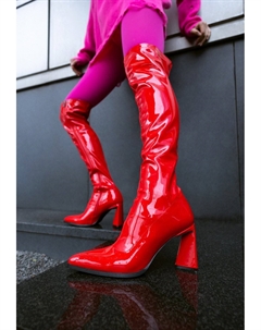 Сапоги выше колена, красные Cesare gaspari