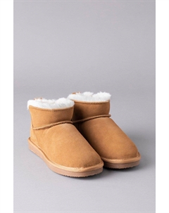 Мини-тапочки из овчины, коричневый Lakeland leather