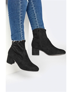 Ботинки на эластичном блочном каблуке широкого и очень широкого кроя, черный Yours