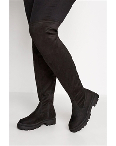 Широкие и очень широкие ботфорты выше колена, черный Yours