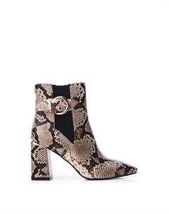 Ботинки на каблуке 'Kailee' со змеиным принтом, обнаженная Moda in pelle