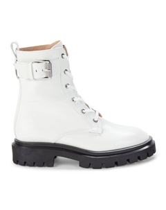 Кожаные армейские ботинки, белый Stuart weitzman