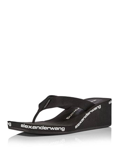 Женские шлепанцы на танкетке, цвет Black Alexander wang