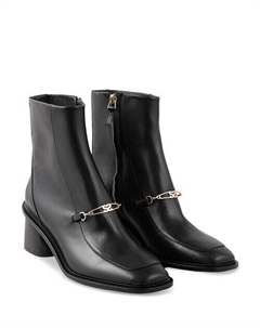 Женские ботильоны на блочном каблуке с квадратным носком янтарного цвета, цвет Black Sandro