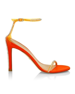 Сандалии Nudistglam, украшенные кристаллами, цвет Neon Blaze Stuart weitzman