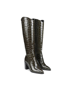 Ботинки Ticada Pointed Toe Knee High Boots, цвет Olive Green Croco Leather Franco sarto