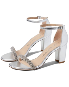 Туфли Nearlynude Highshine Sandal, серебряный Stuart weitzman