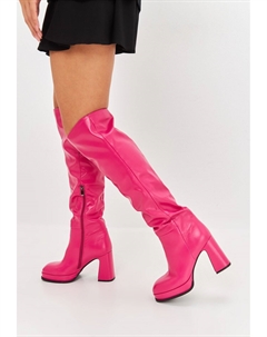 Сапоги на высоком каблуке, цвет pink Cesare gaspari