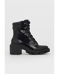 Кожаные байкерские ботинки, черный Tory burch
