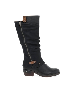 Женские сапоги высокие на молнии, черный Rieker