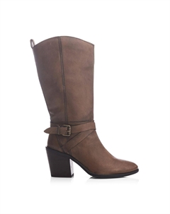 Кожаные ботинки на каблуке 'Serana', обнаженная Moda in pelle