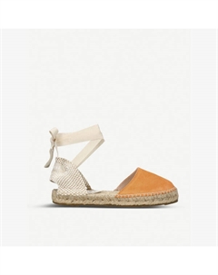Замшевые эспадрильи Hamptons с контрастной строчкой Manebi, оранжевый