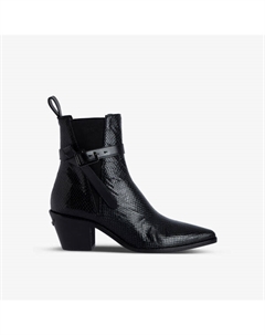 Ботильоны Tyler из кожи с тиснением под питона Zadig&Voltaire, цвет noir Zadig&voltaire