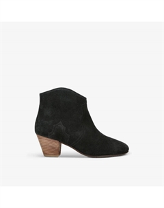 Замшевые ботильоны Dicker на каблуке с контрастной подошвой, черный Isabel marant