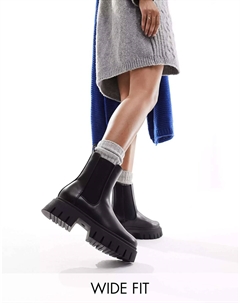 Черные массивные ботинки челси широкого кроя Anthem Asos