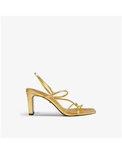 Кожаные босоножки Faye на каблуке с ремешками, цвет naturels Sandro