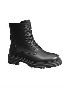 Черные массивные ботильоны на платформе с шестигранной шнуровкой в ​​боевом стиле и 7 люверсами на платформе, черный Ivachy