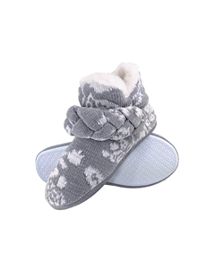 Вязаные теплые мягкие флисовые плюшевые сапоги, пинетки, тапочки, серый Dunlop