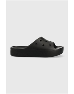 Классические шлепанцы на платформе, черный Crocs