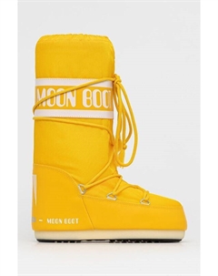 Ботинки женские нейлоновые зимние, желтый Moon boot
