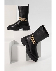 Кожаные ботильоны, черный Answear lab