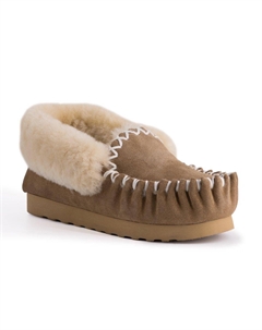 Мокасины из овчины, сшитые вручную, бежевый Aus wooli australia