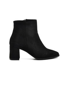 343072 Черные замшевые женские ботинки на каблуке Ayakmod
