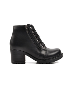 196 Черные женские ботинки на каблуке Ayakmod