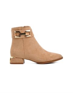 248035 Бежевые женские сапоги из замши с флисовой подкладкой Ayakmod