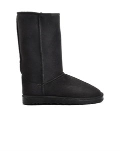 696055 Черные замшевые женские сапоги на меху внутри Ayakmod