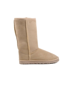 696055 Бежевые женские замшевые сапоги на меху внутри Ayakmod