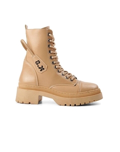 K9085 Женские ботинки из лакированной кожи с мятой текстурой ореха Ayakmod