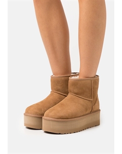 Ботильоны на платформе CLASSIC MINI PLATFORM, каштан Ugg