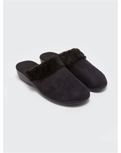 Замшевые женские домашние тапочки с закрытой передней частью, черный Lcw steps