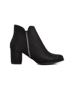 262079 Черные замшевые женские ботинки на каблуке Ayakmod
